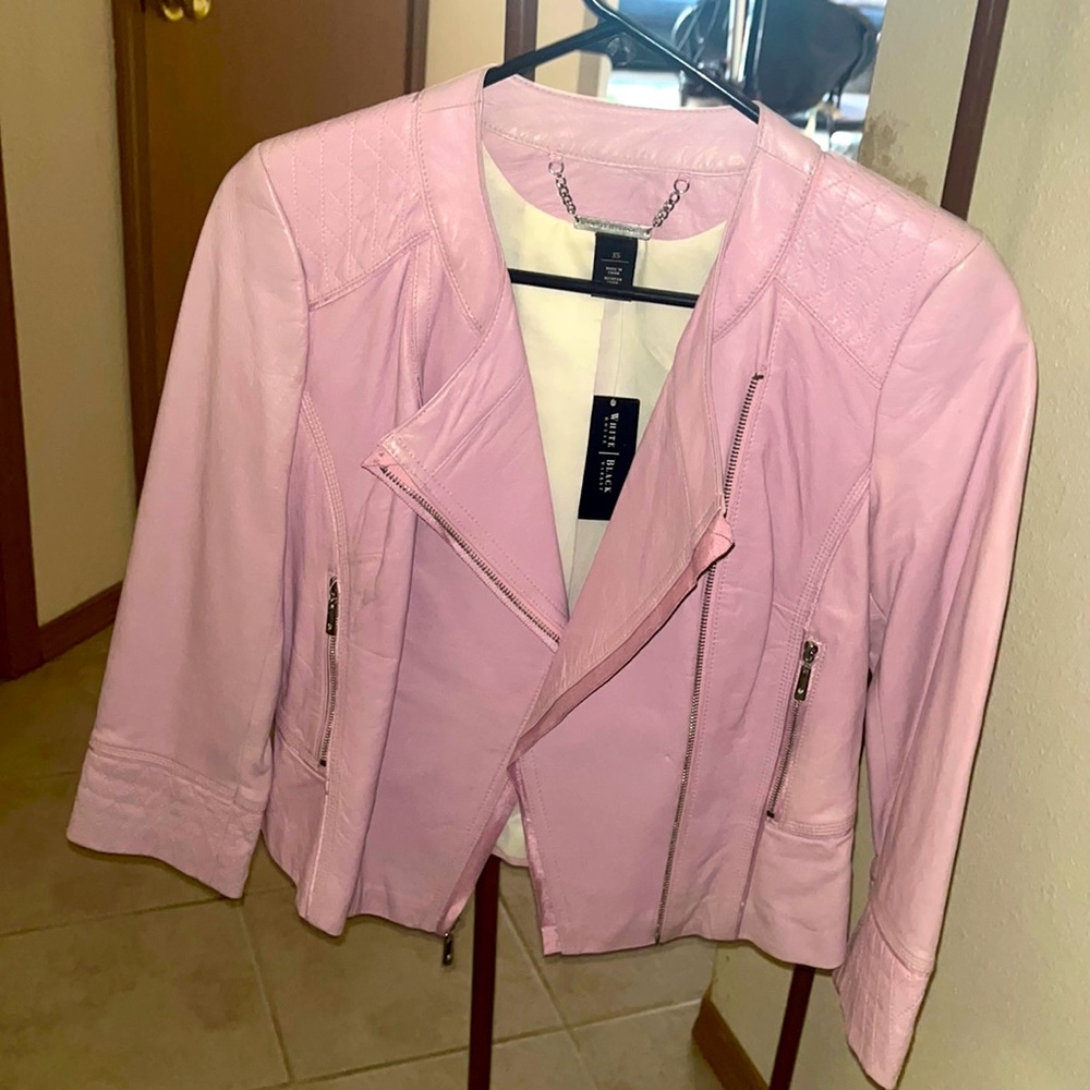 Brand new never worn w/ tags still on leather jacket from the brand white-black